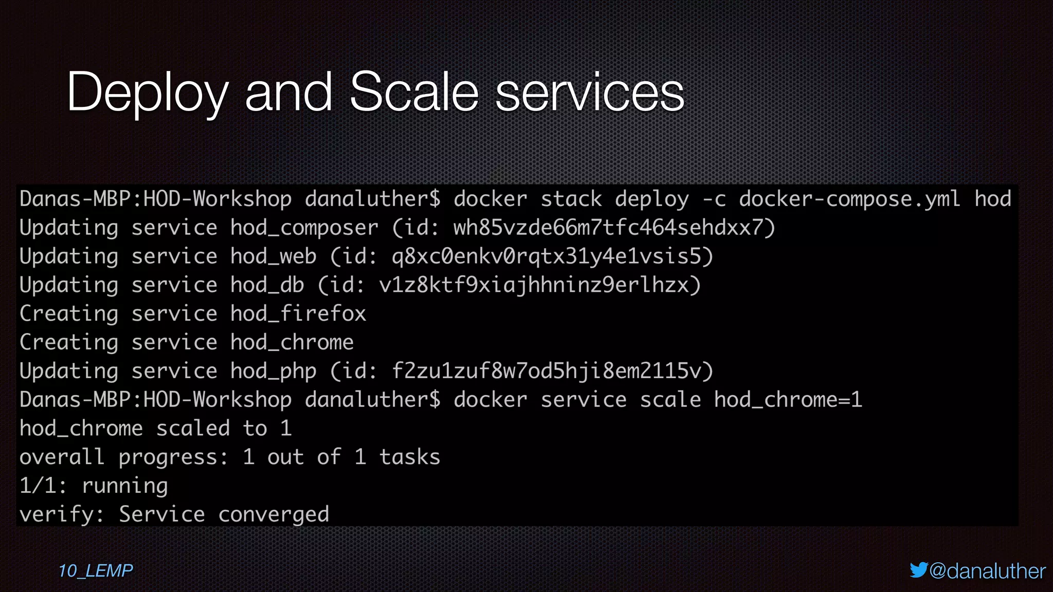 @danaluther
Deploy and Scale services
10_LEMP
 