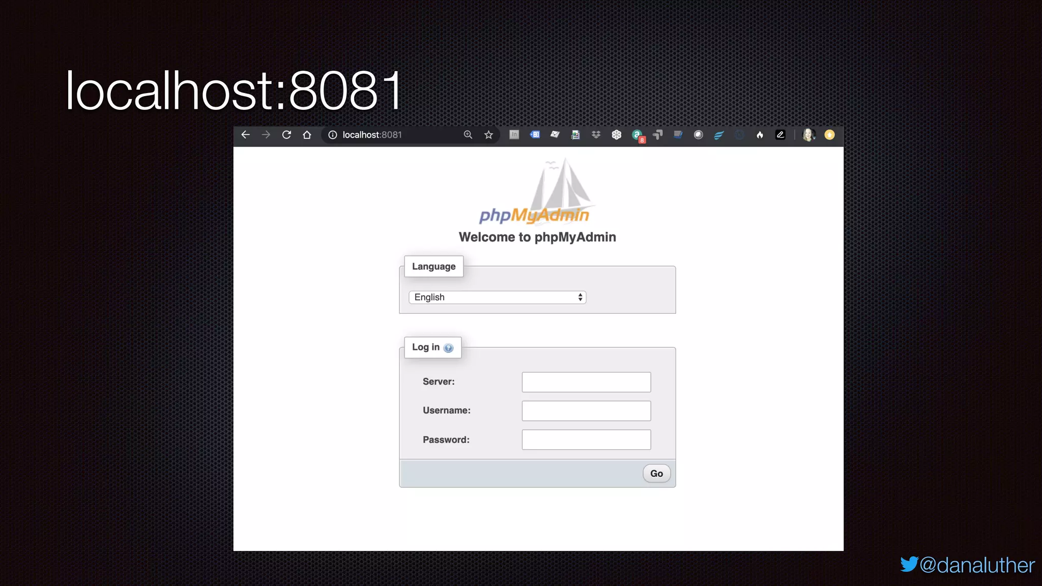 @danaluther
localhost:8081
 