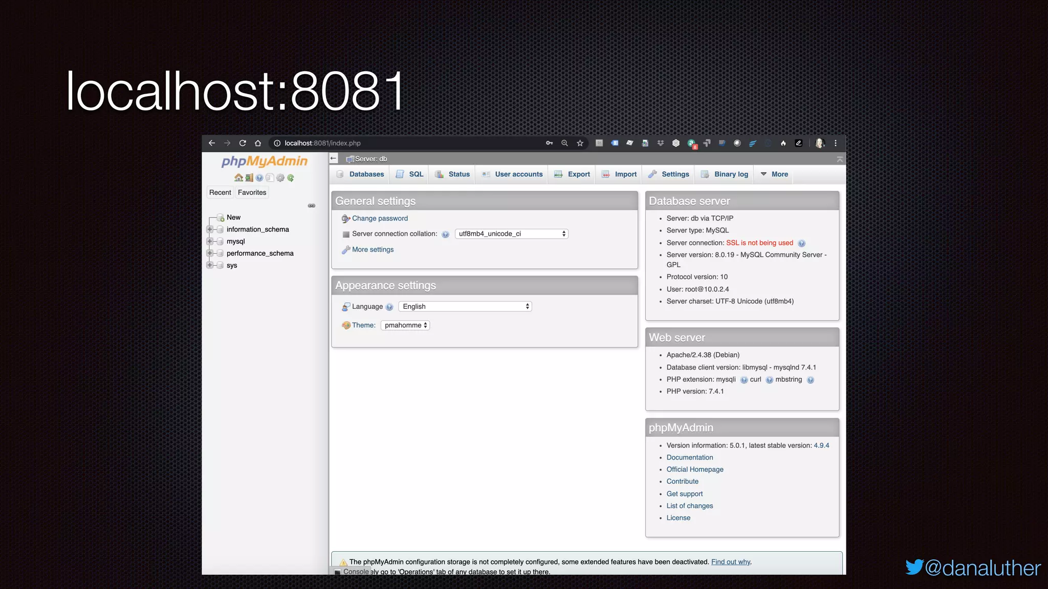 @danaluther
localhost:8081
 