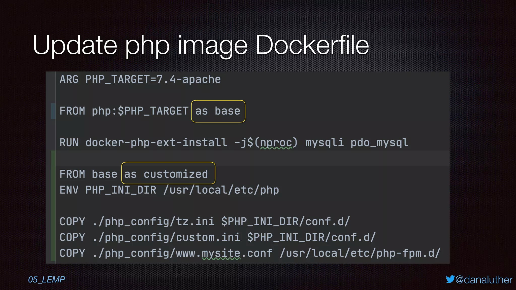@danaluther
Update php image Dockerﬁle
05_LEMP
 