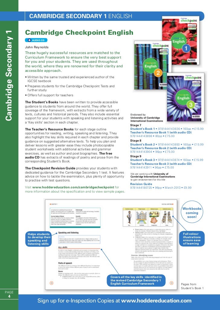 coursebook cambridge 6 checkpoint english Hodder