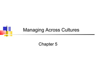 Managing Across Cultures

      Chapter 5
 