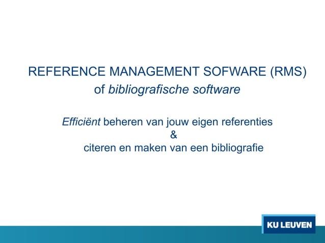 Hoe maak ik een bibliografie met EndNote Basic of Mendeley
