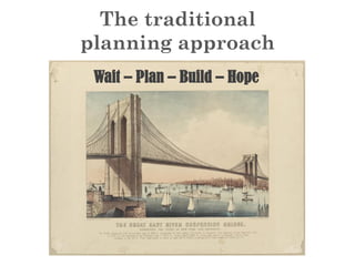 The traditional
planning approach
Wait – Plan – Build – Hope

 