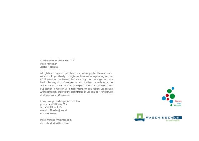 Wageningen university master thesis agreement