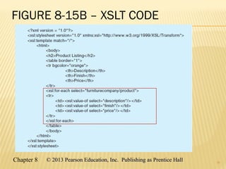 Chapter 8 © 2013 Pearson Education, Inc. Publishing as Prentice Hall© 2013 Pearson Education, Inc. Publishing as Prentice Hall
FIGURE 8-15B – XSLT CODE
35
 