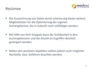 TFF2015, Christoph Hoffinger, reachout Online Marketing, "Mit schema.org zu Rich Snippets"
