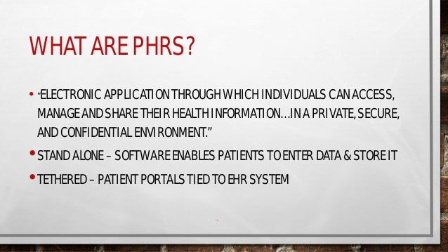what is personal health records