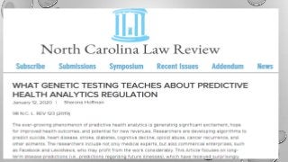 Sharona Hoffman,"AI and Long-Term Health Predictions: Legal & Ethical Concerns"