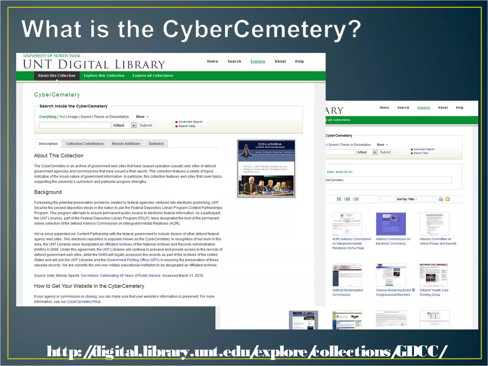 http:/digital.library.unt.edu/
      /                      explore/
                                    collections/
                                               GDCC/
 