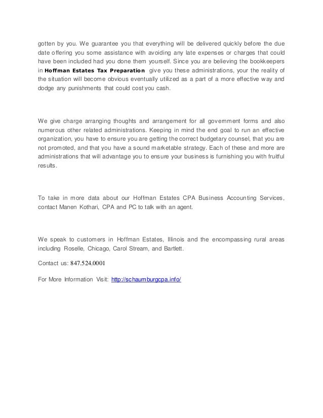 Hoffman estates cpa tax preparation services