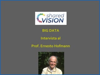BIG DATA
Intervista al
Prof. Ernesto Hofmann
 