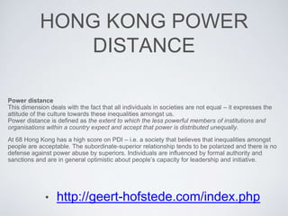 Power Distance In China Hofstede cultural dimensions | PPTX