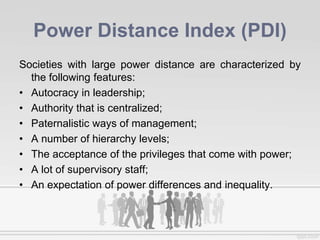 Hofstede's dimensions | PPTX