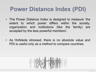 Hofstede's dimensions | PPTX
