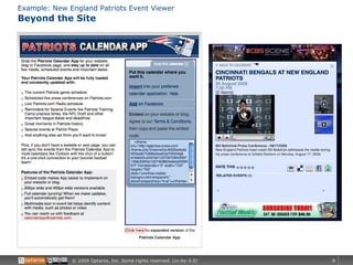 Beyond the Site <ul><li>Example: New England Patriots Event Viewer </li></ul>