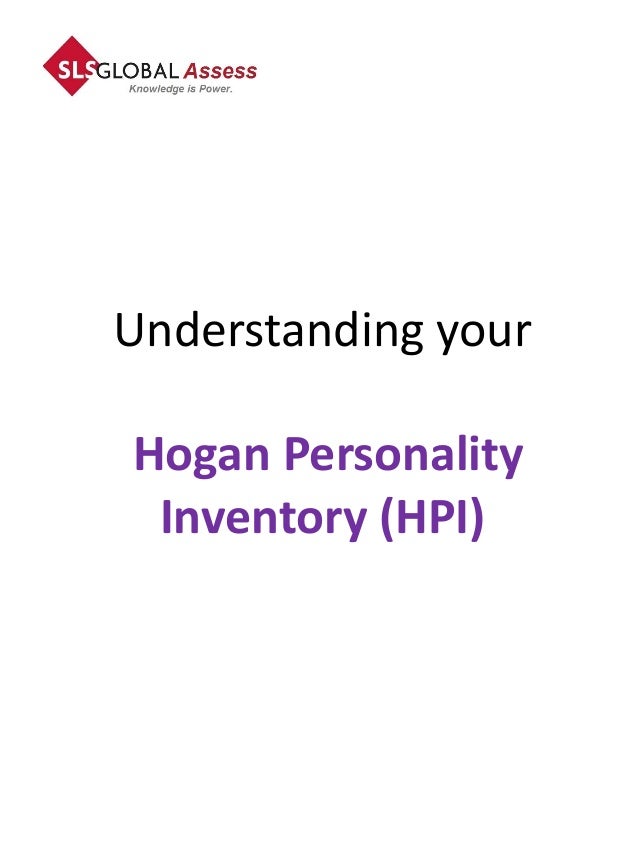 Perioperativ periode Manga fortjener Hogan Personality Inventory (HPI) Report