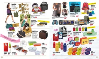 Surtido de colores
Surtido de colores
Surtido de colores
Surtido de colores
Bolsillo
18 19
Recambiosyaccesorios
CUBIERTOS
3U+INDIV.
9646392
ACEITERA
60CL
9651122
ORGANIZADOR PORTA-
ALIMENTOS IRIS
Interior termoaislante. Bolsillo
interior. 33x19,5x10cm.
(sin contenedor).
Burdeus. 9673317
Verde. 9673318
Interior aislante.
Bolsillo lateral para tus
objetos cotidianos.
BOLSA PORTA-
ALIMENTOS IRIS
Algodón, interior
termoaislante.Permite
guardar una botella
de 1,5L. 29x29x12cm.
Kaki. 9673315
Lila. 9673316
BOLSO PORTA-
ALIMENTOS
VALIRA 9673163
CONTENEDOR
ALIMENTOS
0,5L.	 9638805
0,75L.	 9638804
1L.	 9673164
COLORES
0,5L.	 9651121
0,75L.	 9649558
CONTENEDOR
VIDRIO GLASS LOCK
Apto para horno y
microondas, congelador
y lavavajillas. 100%
hermético.
Rectangular 418ml.	
9673309
Cuadrado 400ml.	
9673310
100% herméticos
plástico cerámico
apto para microondas
lavavajillas y
congelador. No se
manchan, ni cogen
olor.
Surtido de colores
5’50	
6’50
8’90
5’70	
6’95
8’95 2’95
BOLSO PORTA-ALIMENTOS IRIS
Incluye, 2 recipientes herméticos. 1 bolsillo interior y 2 exteriores.
21x18,5x11cm.
Negro.	9636360
Gris.	 9638768
ESTUCHE PORTA-
ALIMENTOS VALIRA
9651385
Ideal para un taper y un
postre. Fácil de limpiar.
26,5x11x8,5cm.
Sin contenedor.
Consulte precios en su tienda.
BOLSO PORTA-
ALIMENTOS VALIRA
Interior aislante téxtil
metalizado para mejor
conservación de los
alimentos. Incluye 2 tapers
(0,75L + 0,50L), aptos
microondas, congelador y
lavavajillas.
Satin.	 9631439
Satin negro.	9637946
15’90
9’95
BOLSO PORTA-ALIMENTOS VALIRA 9639903
Doble cremallera. Interior aislante y fácil de limpiar.
Sin contenedor.
PLEGABLEYRE
D
UCIDO
22
Ideal
interior
bolsos
22’90
14’90
16’95
7’50
5’50
7’95
13’95
15’90
BOLSA PORTA
ALIMENTOS
9673165
Interior termoinsulado.
Sin contenedores.
*Convertible en individual.
BOLSA PORTA
ALIMENTOS
INFANTIL
Interior termoaislante.
Perro	 9673306
Mariquita	9673307
Mapache	 9673308
BOLSA PORTA
ALIMENTOS IRIS
9664624
Termoinsulado.
26x20x10cm.
PORTA
BOCADILLOS
IRIS 9651414
18x12cm.
BOTELLA ALUMINIO IRIS
9664622
0,4L.
ENVOLTORIO REUTILIZABLE
ECOLÓGICO 9671209
BOC’N ROLL, envuelve tu merienda.
ajustando el cierre. Lavable.
BOLSA PORTA ALIMENTOS
FREEZEBAG
Se mantiene frio hasta 6h.
20x25,5x12,7cm.
color negro 9673304
color verde 9673305
BOLSA PORTA
ALIMENTOS
2 EN 1 9657452
Bolsillo termoinsulado.
Sin contenedor.
40x35x12cm.
7’90
14’95
19’95
DIRECTO AL
CONGELADOR
	tyle
	take
AWAY
23’95
Kids
 