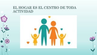 EL HOGAR ES EL CENTRO DE TODA
ACTIVIDAD
 