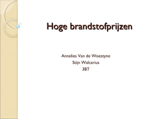 Hoge brandstofprijzen Annelies Van de Woestyne Stijn Walcarius 3BT 