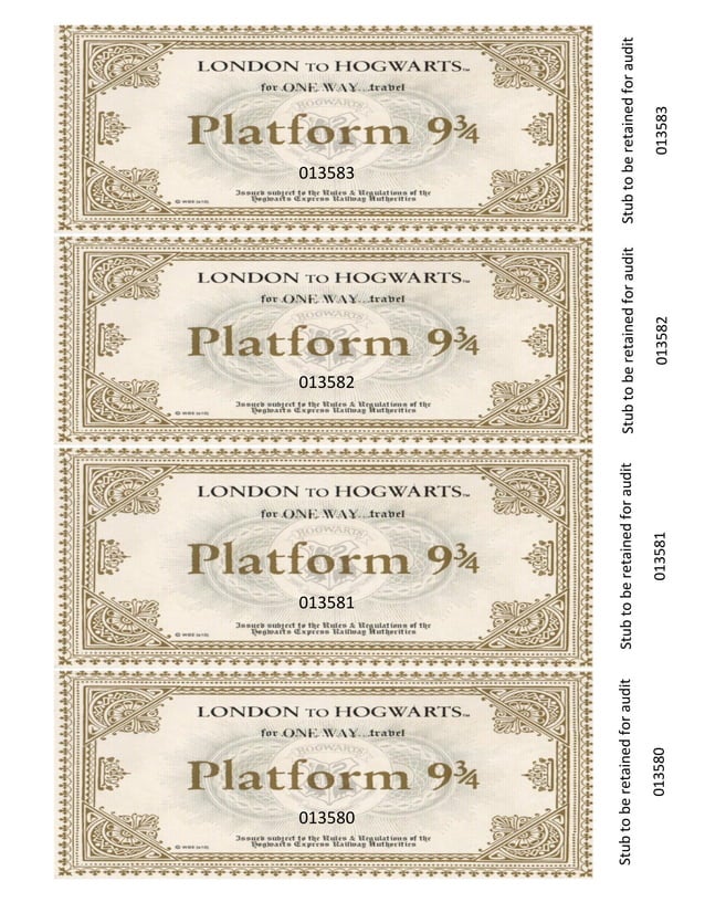 hogwarts express ticket
