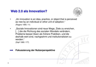Web 2.0 aus Sicht der Mediennutzer (Taddicken et al)