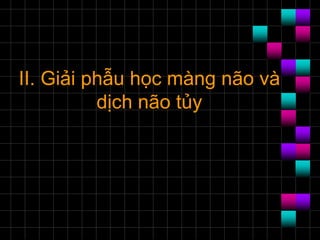 II. Giải phẫu học màng não và
dịch não tủy
 