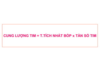 CUNG LƢỢNG TIM = T.TÍCH NHÁT BÓP x TẦN SỐ TIM
 