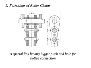 b) Fastenings of Roller Chains
 