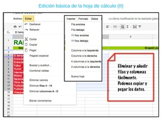 Edición básica de la hoja de cálculo (II) 