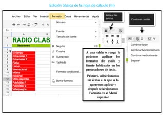 Edición básica de la hoja de cálculo (III) 