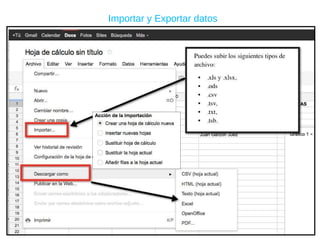 Importar y Exportar datos 