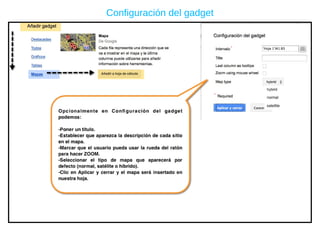 Configuración del gadget 