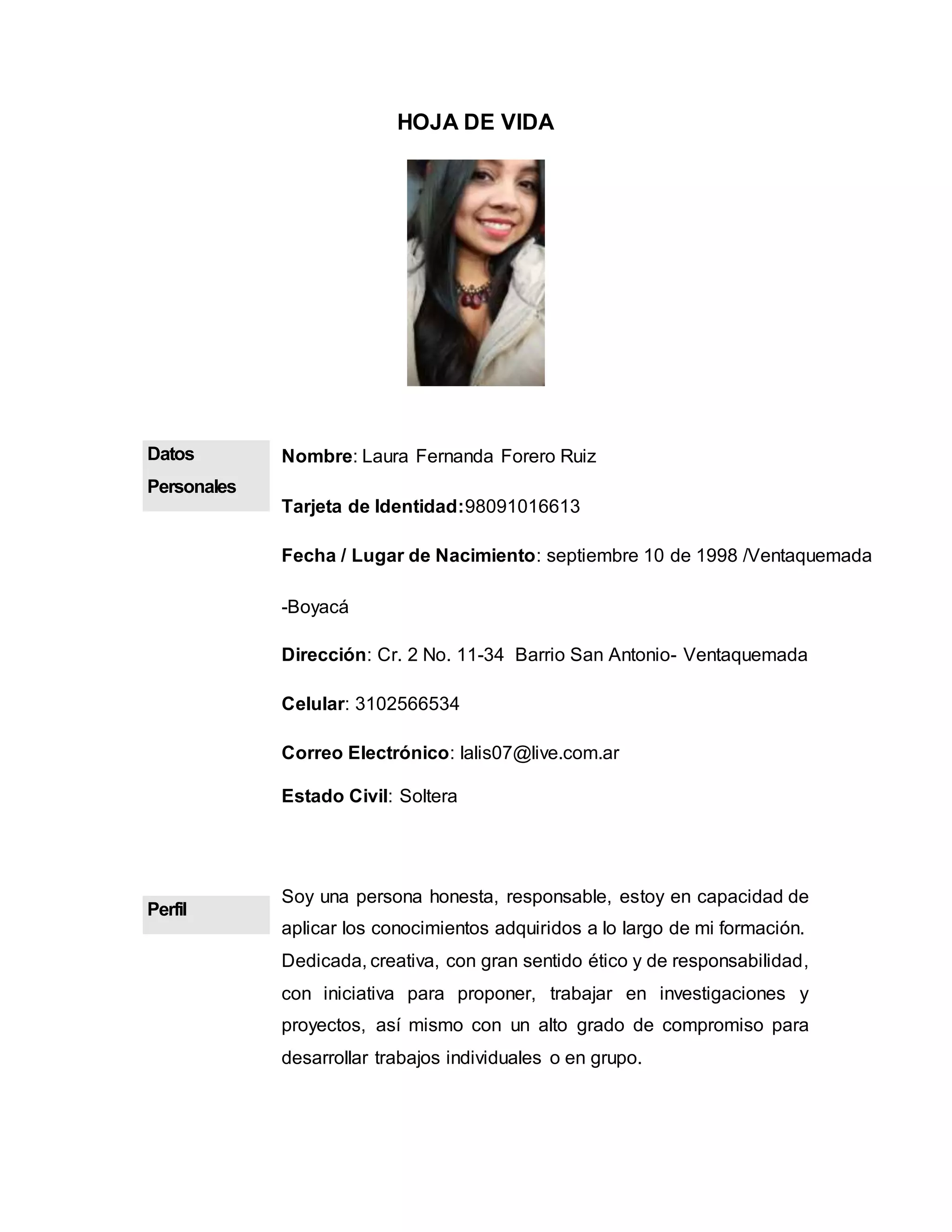 Hoja De Vida Docx