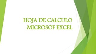 HOJA DE CALCULO
MICROSOF EXCEL
 
