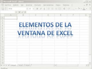 ELEMENTOS DE LA VENTANA DE EXCEL