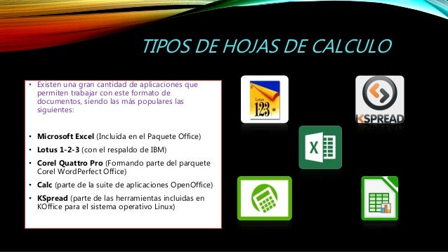 Hoja De Calculo Y Procesador De Texto