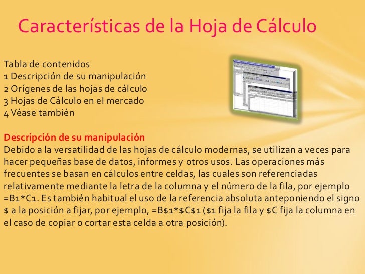 Hoja de cálculo Hoja de cálculo