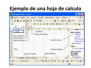 Ejemplo de una hoja de calculo 
 