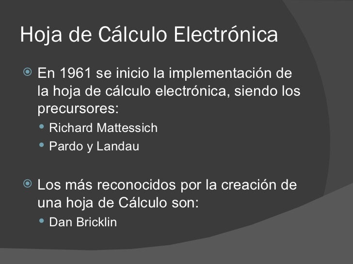 Hoja de cálculo definición e historia