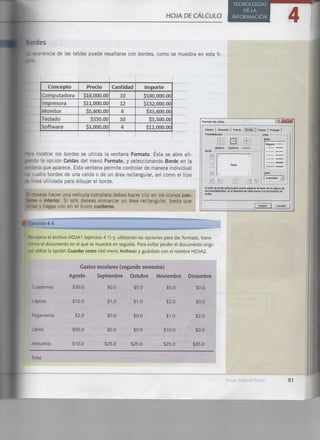 Hoja de cálculo (excel)
