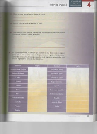 Hoja de cálculo (excel)