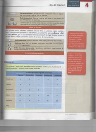 Hoja de cálculo (excel)