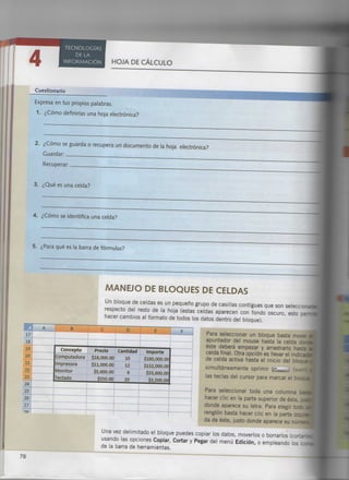 Hoja de cálculo (excel)