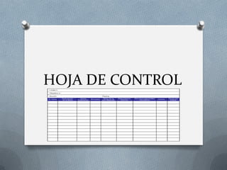 HOJA DE CONTROL
 