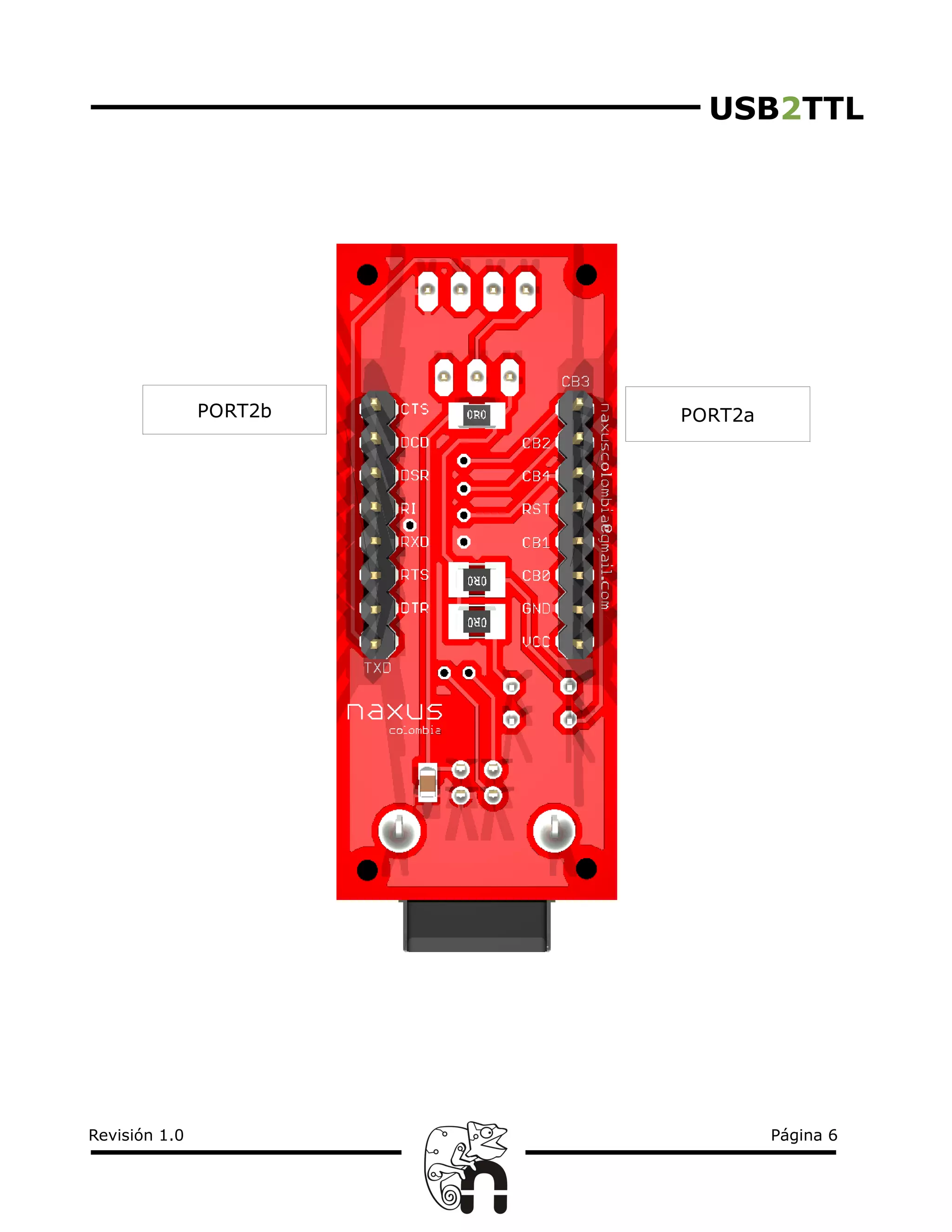 USB2TTL
Revisión 1.0 Página 6
PORT2b PORT2a
 