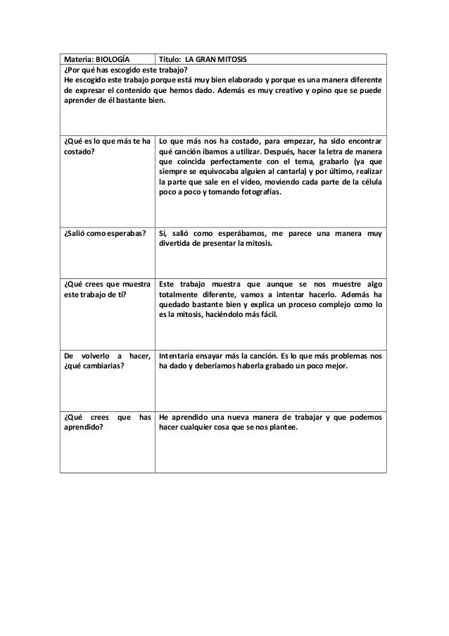 Hoja De Reflexion Mitosis hoja de reflexion mitosis