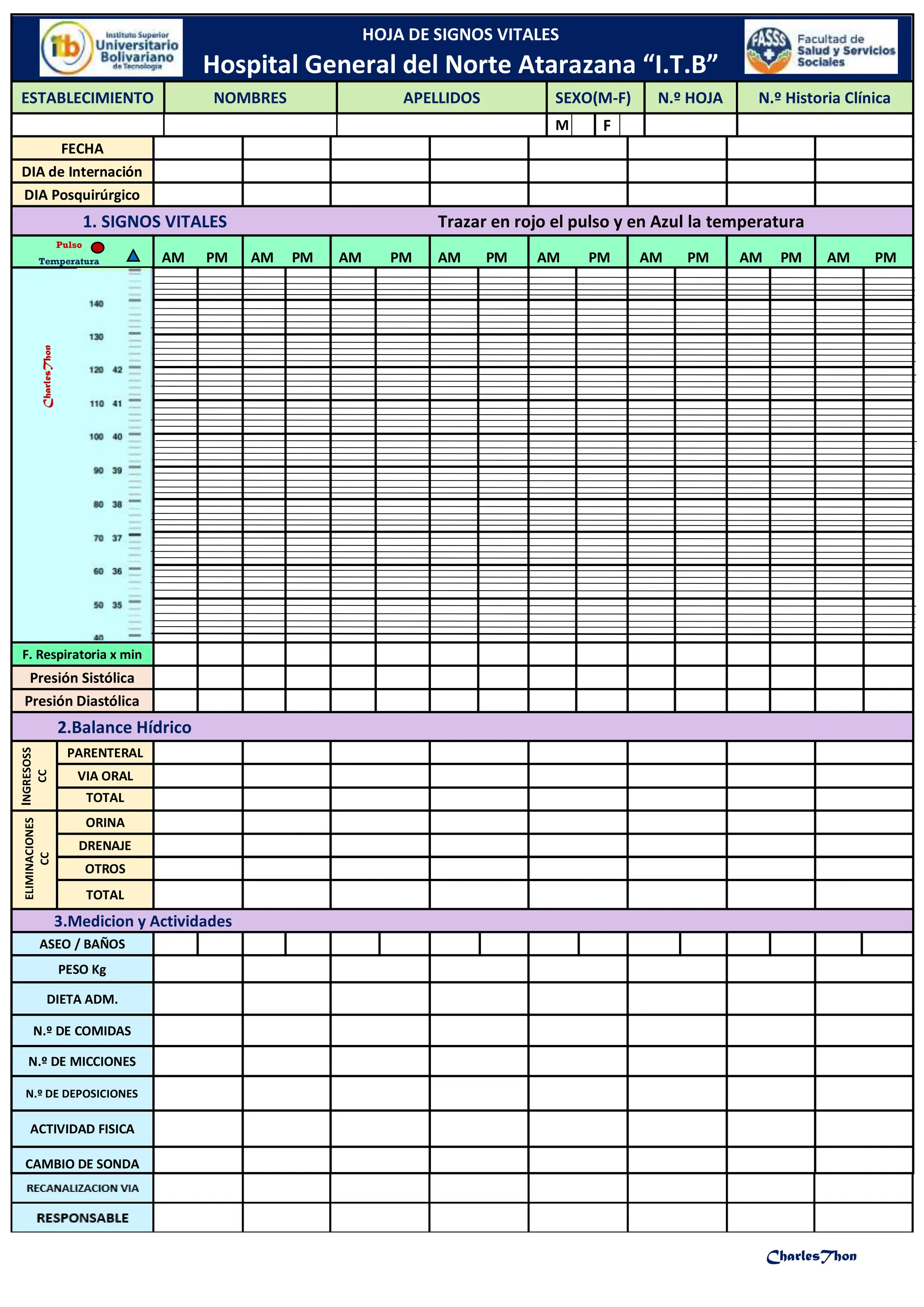 Signo Formato Hoja De Signos Vitales Editable E Imprimible Ejemplos De Notas De