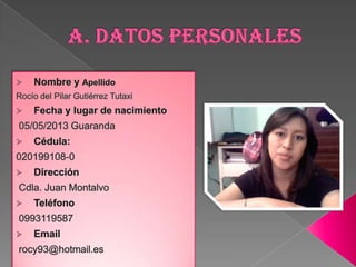 Hoja de vida de Rocio Gutierrez