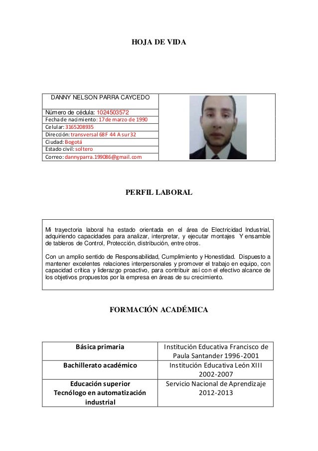 Perfil profesional técnico electricista